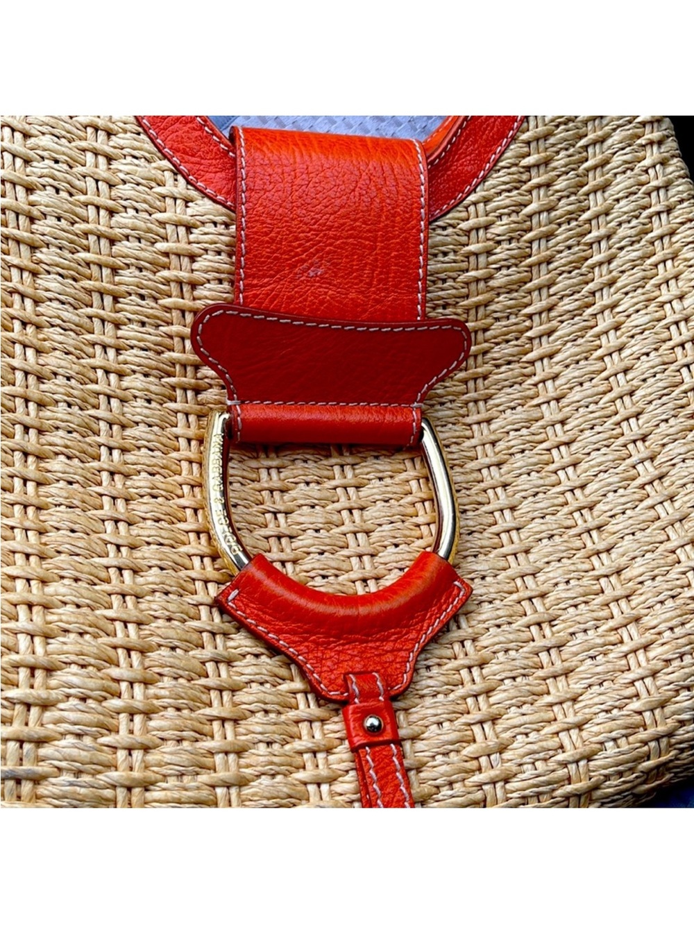 Dolce & Gabbana Straw Hobo with Orange Leather Trim - Picture 9 of 13